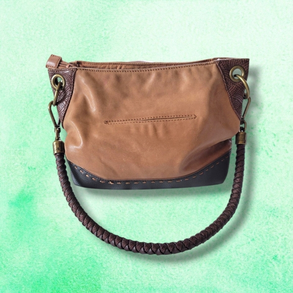 The Sak | Cute Brown Leather Braided Strap Shoulder Bag (OS) - Picture 3 of 16